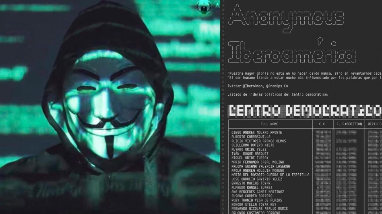 Anonymous atacó al Centro Democrático, al Presidente Duque y al Mindefensa